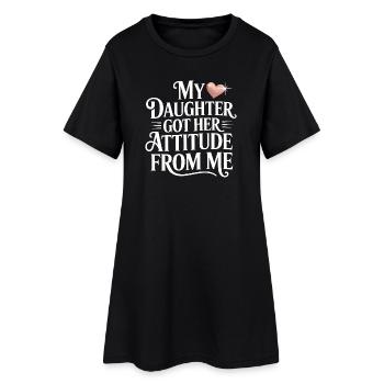 Ma mère tient son attitude de moi - Robe T-shirt Femme - noir - Devant