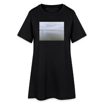 Bord de mer silencieux avec reflet du ciel - Robe T-shirt Femme - noir - Devant