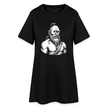 Illustration mythique du guerrier cyclope - Robe T-shirt Femme - noir - Devant