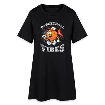 Vibrations du basket-ball - Robe T-shirt Femme - noir - Devant