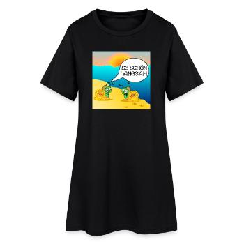 SCHNECKEN SONNENUNTERGANG STRAND - Frauen T-Shirt-Kleid - Schwarz - Vorne