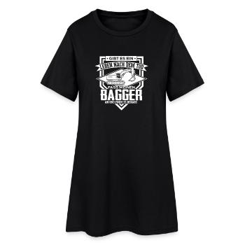 Baggerfahrer Sprüche Baugeräteführer Hochbau  - Frauen T-Shirt-Kleid - Schwarz - Vorne