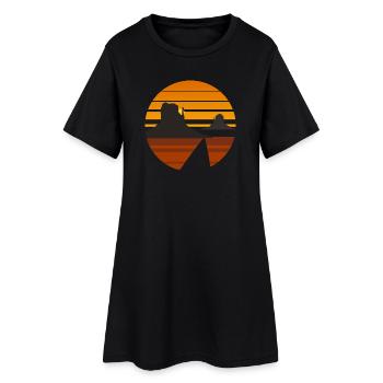 Coucher de soleil dans le désert Silhouette Design - Robe T-shirt Femme - noir - Devant