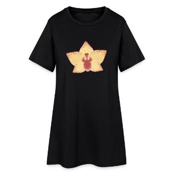 Illustration élégante de fleur d’orchidée - Robe T-shirt Femme - noir - Devant