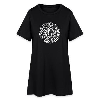 Lettres Arabes حروف عربية - Robe T-shirt Femme - noir - Devant