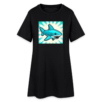 Requin - Robe T-shirt Femme - noir - Devant