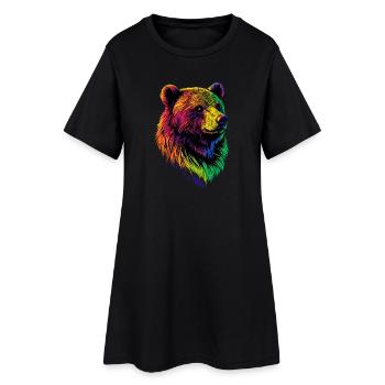 Brown Bear, Grizzly Bear, Bear Brothers, Forest, Wild Bears - Women’s T-Shirt Dress - black - Front