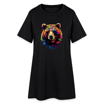 Ours brun, Grizzly, Frères d’ours, Forêt, Ours sauvages - Robe T-shirt Femme - noir - Devant