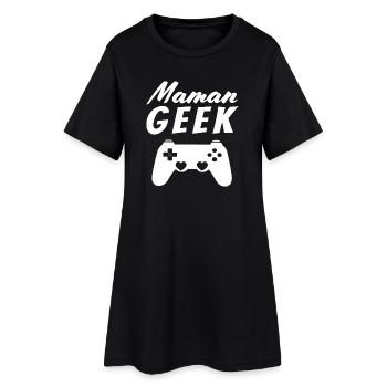 Maman Geek - Robe T-shirt Femme - noir - Devant