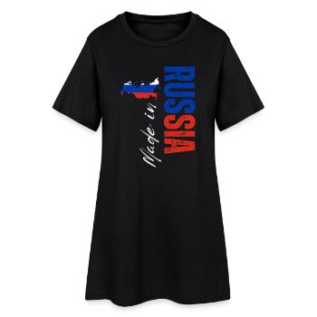 Fabriqué en Russie, design vertical - Robe T-shirt Femme - noir - Devant