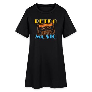 Vintage Retro Cassette Tape Design - Women’s T-Shirt Dress - black - Front