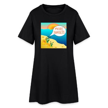 SUMMER SNAIL SUNSET COUPLE - Women’s T-Shirt Dress - black - Front