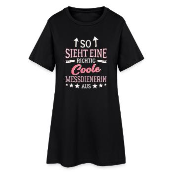 So sieht eine coole Messdienerin aus Ministrantin - Frauen T-Shirt-Kleid - Schwarz - Vorne