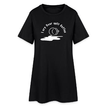 Design de café de lune cosmique - Robe T-shirt Femme - noir - Devant