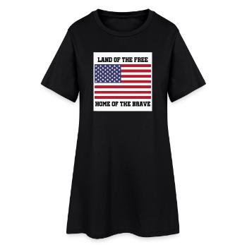 Drapeau patriotique américain avec texte en gras - Robe T-shirt Femme - noir - Devant