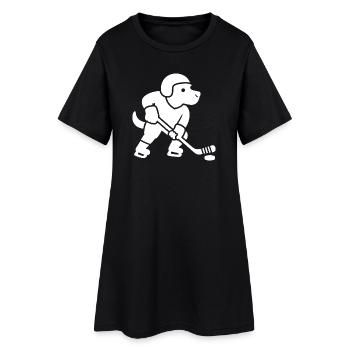 Cooler Labrador Hockeyspieler Minimalistisch  - Frauen T-Shirt-Kleid - Schwarz - Vorne