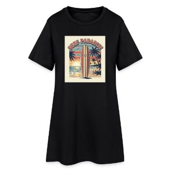 Surf Paradise Design rétro - Robe T-shirt Femme - noir - Devant