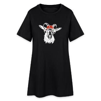 Billy bouc blanc - Robe T-shirt Femme - noir - Devant