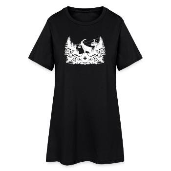 Steinbock_1_white_ - Women’s T-Shirt Dress - black - Front