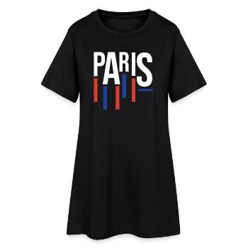 Typographie de Paris avec accents de drapeau - Robe T-shirt Femme - noir - Devant