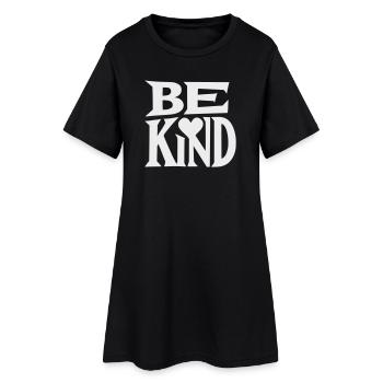 Be kind slogan with heart - Women’s T-Shirt Dress - black - Front