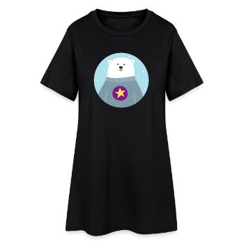 Polar Bear Star Pôle Nord polaire Pépinière skandi - Robe T-shirt Femme - noir - Devant