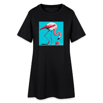 flamingo - Women’s T-Shirt Dress - black - Front