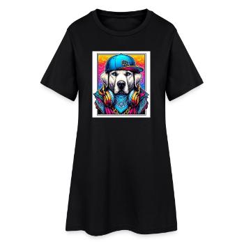 chien - Robe T-shirt Femme - noir - Devant