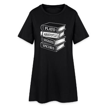 Philosophes classiques Livre Stack Design - Robe T-shirt Femme - noir - Devant
