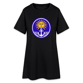 Greece Sun - Frauen T-Shirt-Kleid - Schwarz - Vorne