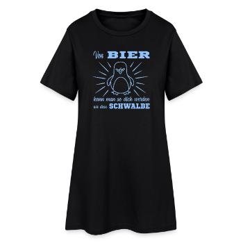 Bier Pinguin - Frauen T-Shirt-Kleid - Schwarz - Vorne