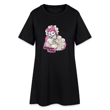 Poulets Fille - Robe T-shirt Femme - noir - Devant