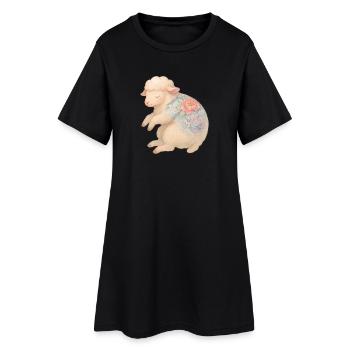 Aquarelle Yakuza Sheep - Art de tatouage pastel mignon - Robe T-shirt Femme - noir - Devant
