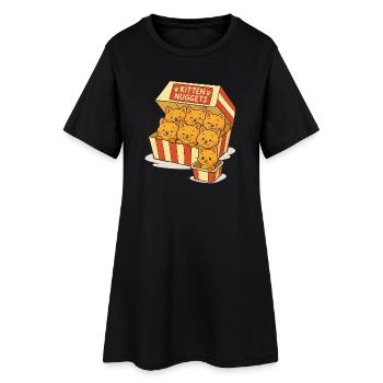 Cat capsules with cute faces - Women’s T-Shirt Dress - black - Front