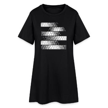 Abstract Digital Pixel Pattern - Women’s T-Shirt Dress - black - Front