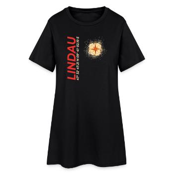 Lindau - Frauen T-Shirt-Kleid - Schwarz - Vorne