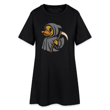 Sensenmann Badeenten Motiv - Frauen T-Shirt-Kleid - Schwarz - Vorne