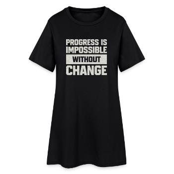 Motivational Quote on Gray Background Block Text - Women’s T-Shirt Dress - black - Front