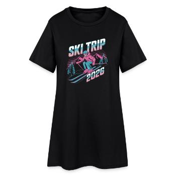 Ski Trip 2026 Illustration - Robe T-shirt Femme - noir - Devant