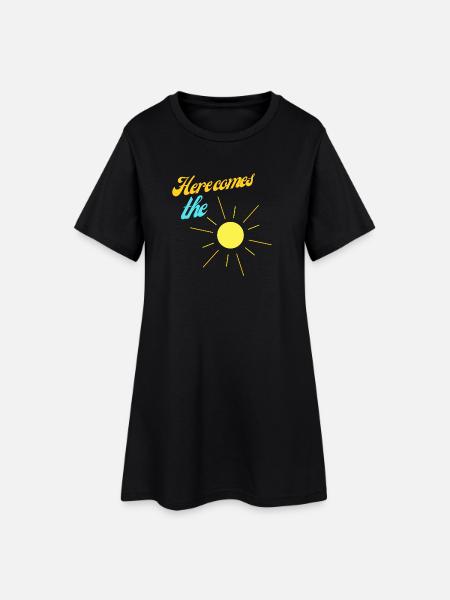 Voici le soleil - Robe T-shirt Femme - noir