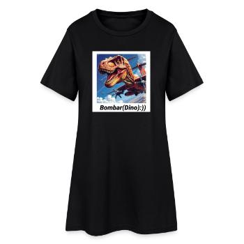 Dinosaure Naziem avec motif d’avion - Robe T-shirt Femme - noir - Devant