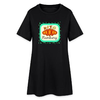KITA KIND HAMBURG FRANZBRÖTCHEN - Frauen T-Shirt-Kleid - Schwarz - Vorne