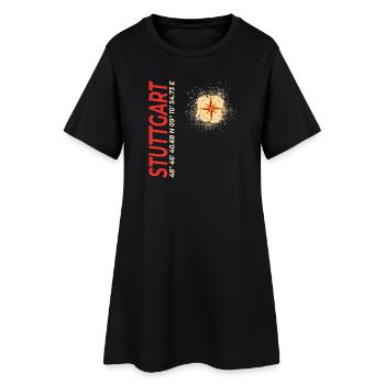 Stuttgart - Frauen T-Shirt-Kleid - Schwarz - Vorne