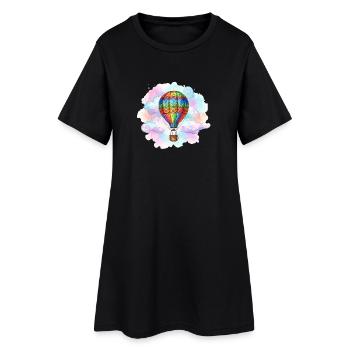 Ballon - Frauen T-Shirt-Kleid - Schwarz - Vorne