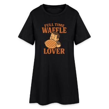 Waffelliebhaber Waffel - Frauen T-Shirt-Kleid - Schwarz - Vorne