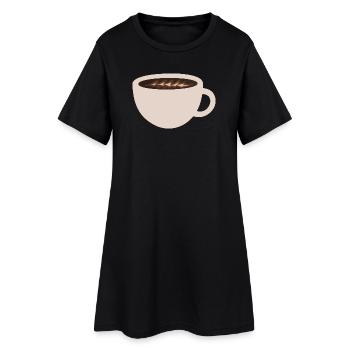 élégant café latte illustration d’art - Robe T-shirt Femme - noir - Devant