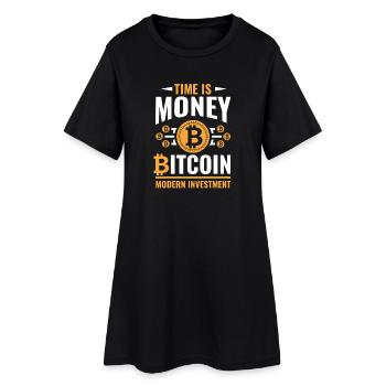 Bitcoin Le temps est un motif d’argent - Robe T-shirt Femme - noir - Devant