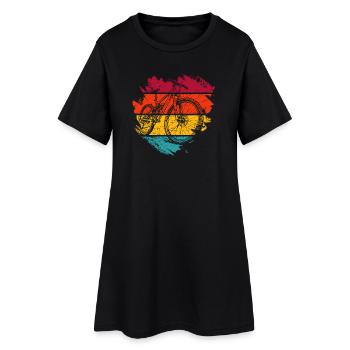 Retro Bike Wave Abstraktes Design - Frauen T-Shirt-Kleid - Schwarz - Vorne