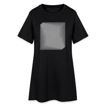 Geometric Spiral Optical Illusion Design - Women’s T-Shirt Dress - black - Front