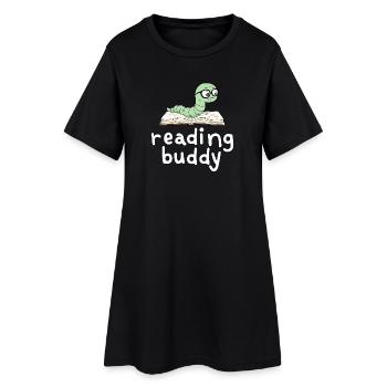 Ami de lecture Mignon rat de bibliothèque avec un livre - Robe T-shirt Femme - noir - Devant